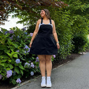 Denim Overall Dress - Black