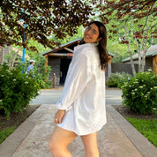 Linen Long-Sleeve Button-Up - Tofu