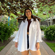 Linen Long-Sleeve Button-Up - Tofu