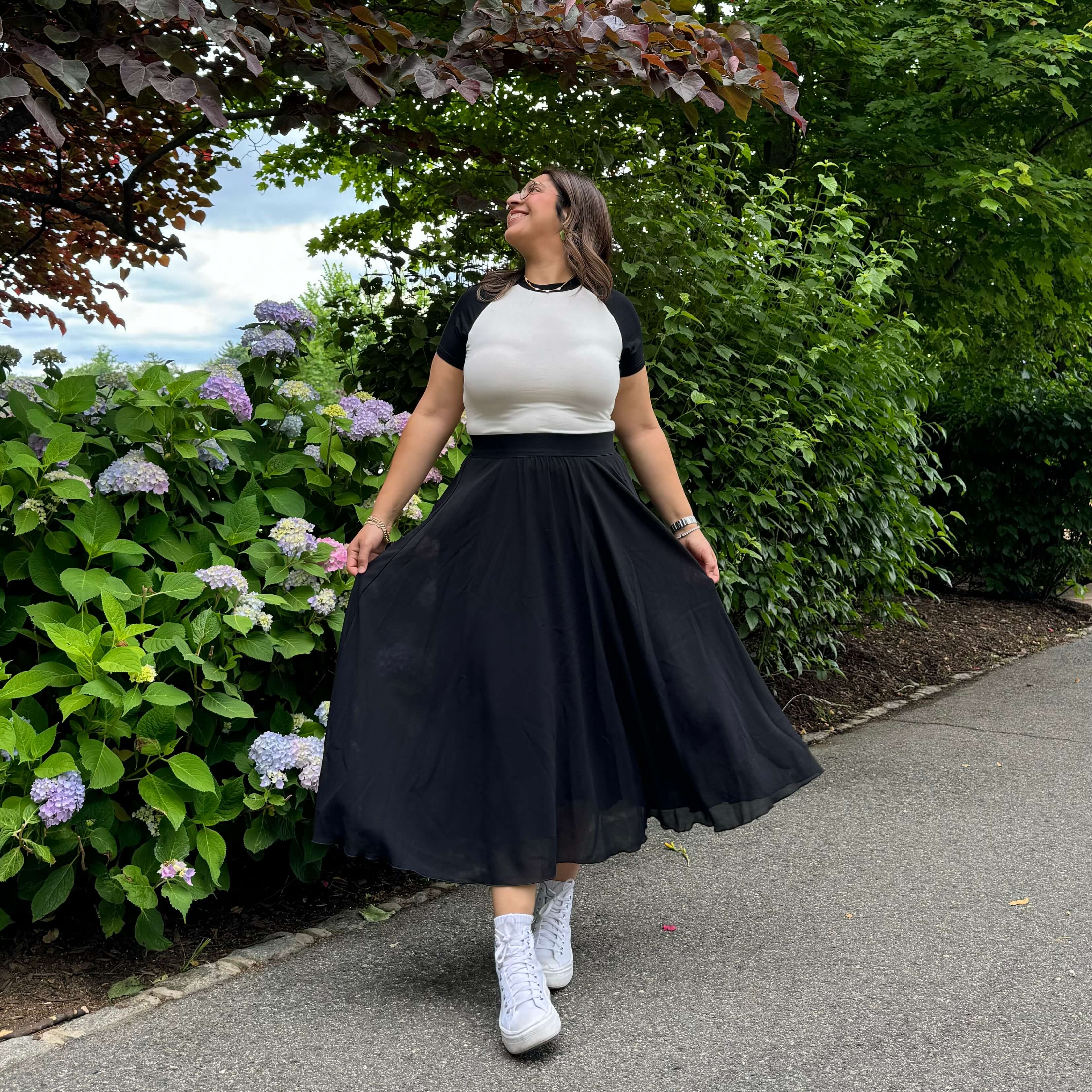 Chiffon Midi Skirt - Black *Clearance Sale*