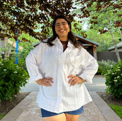 Linen Long-Sleeve Button-Up - Tofu