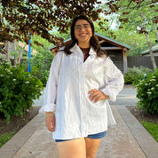 Linen Long-Sleeve Button-Up - Tofu