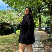 Linen Long-Sleeve Button-Up - Black