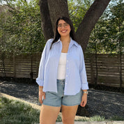 Effortless Button-Up - Blue Stripe