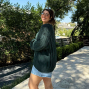 Crewneck Cable-Knit Sweater - Pine