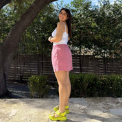 Summer Gingham Shorts - Tomato