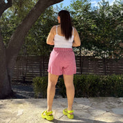 Summer Gingham Shorts - Tomato