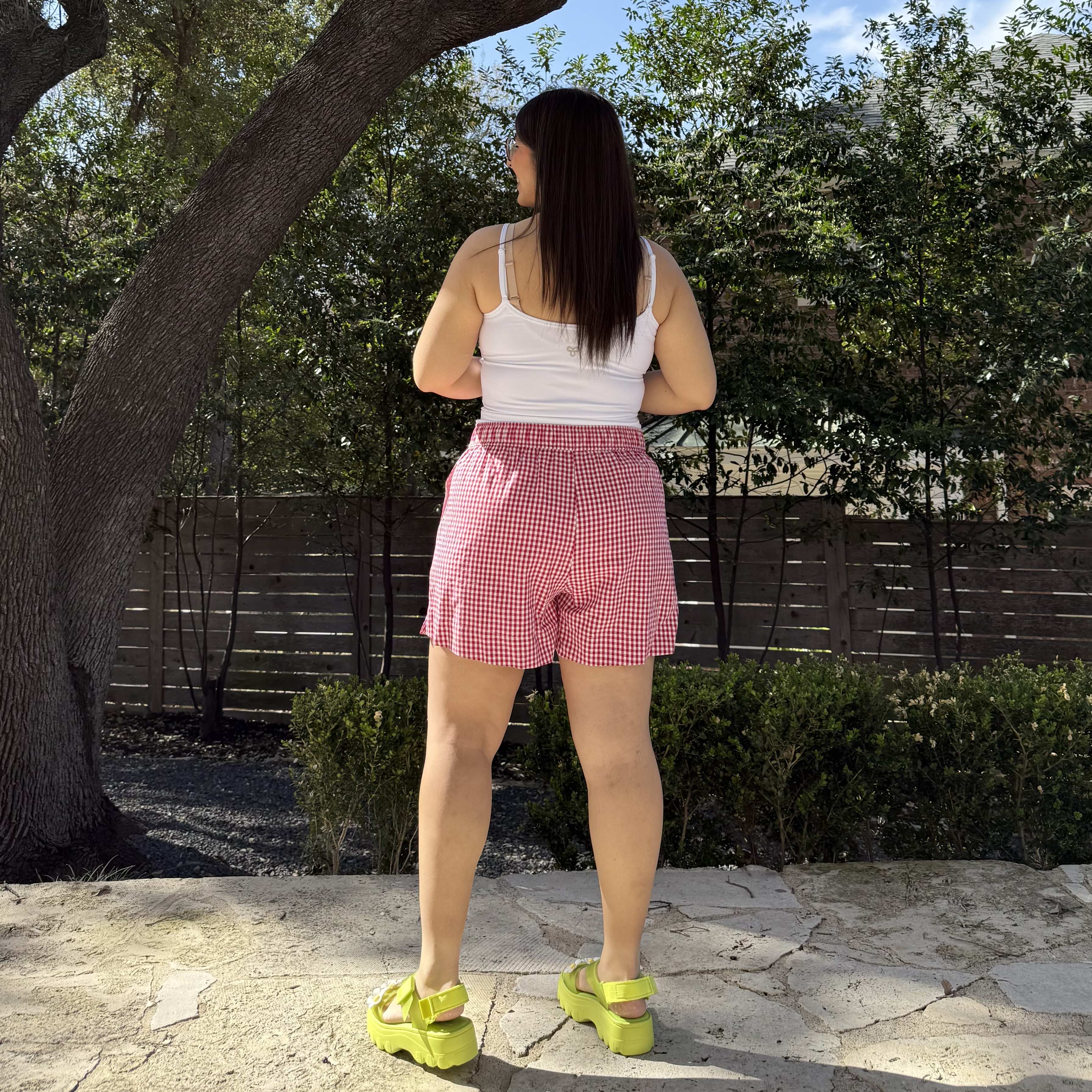 Summer Gingham Shorts - Tomato