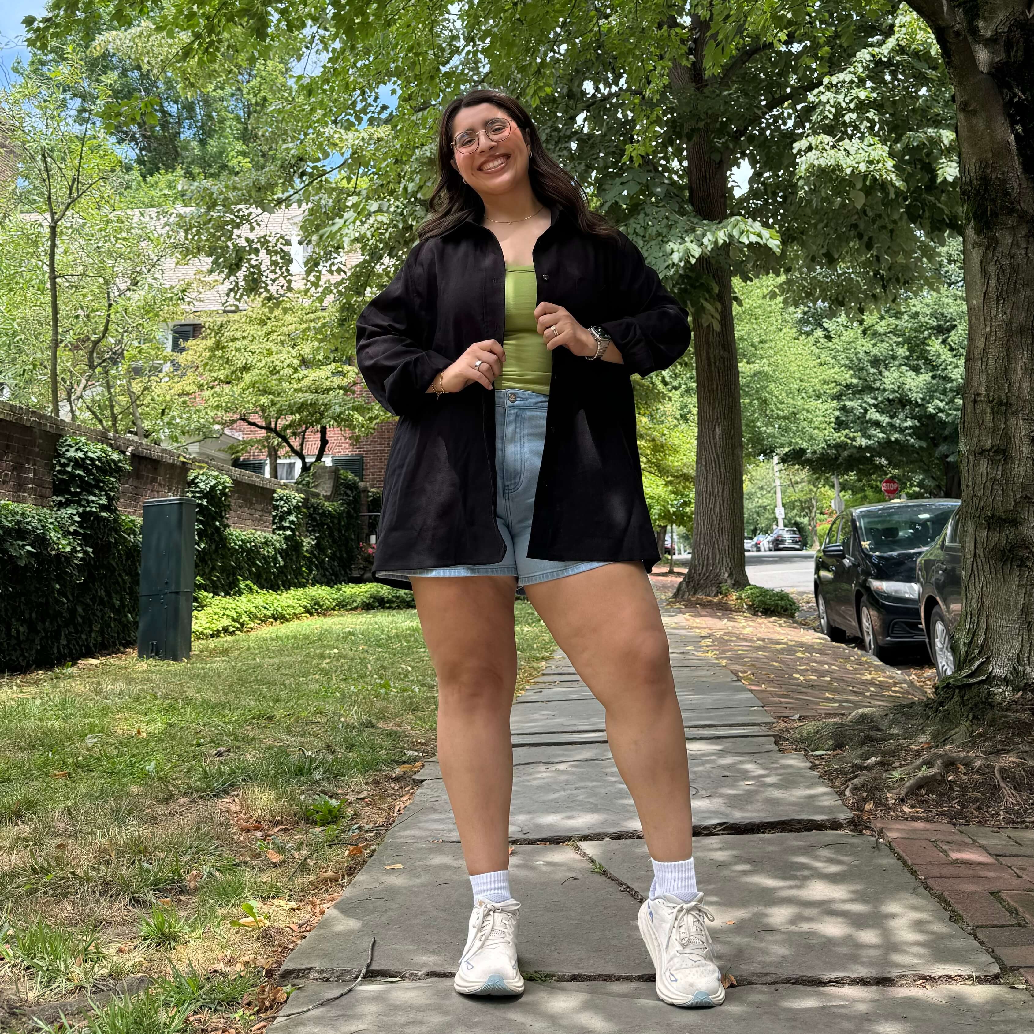 Linen Long-Sleeve Button-Up - Black