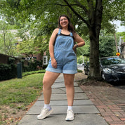 Denim Overall Shorts - Light Wash *Clearance Sale*