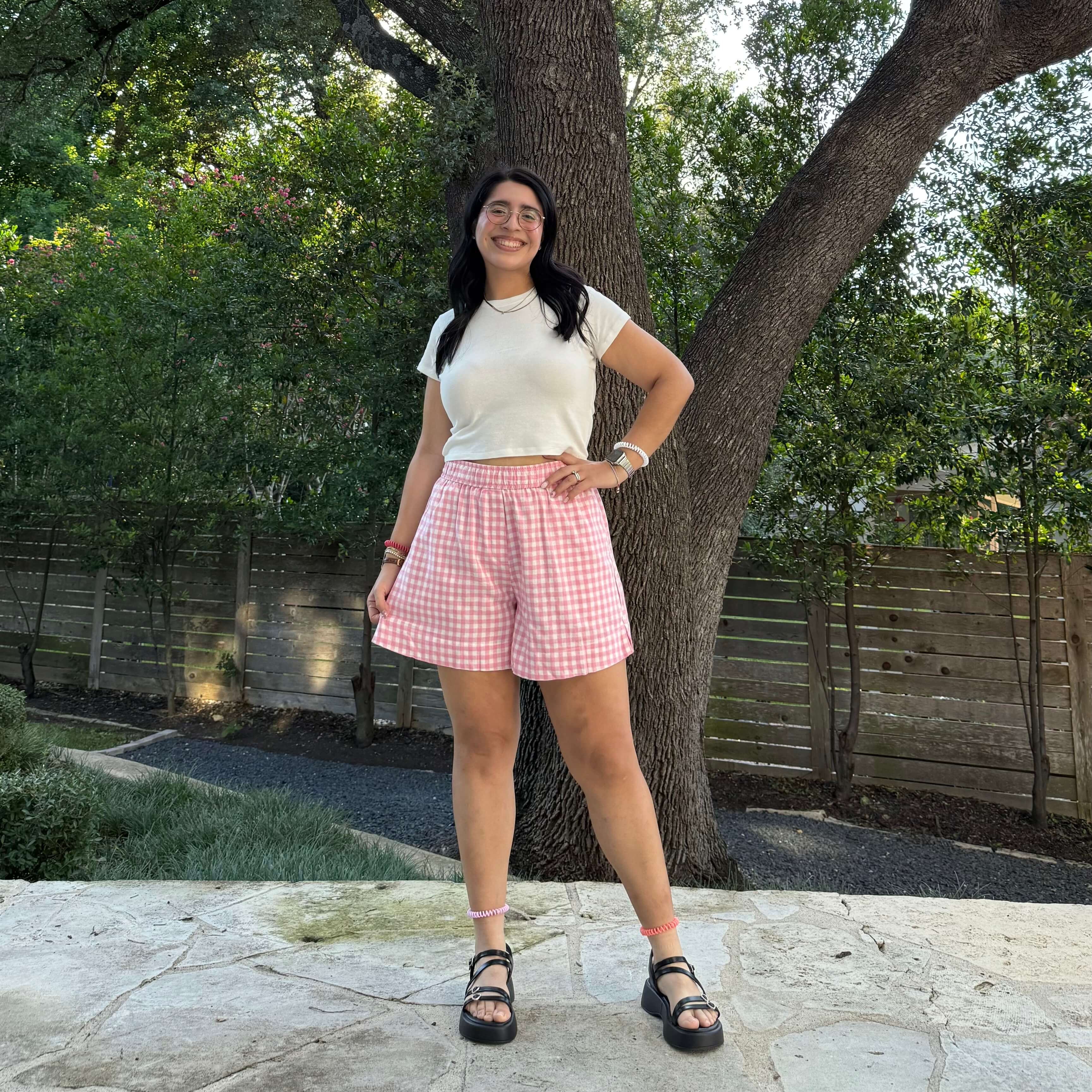 Summer Gingham Shorts - Cherry Blossom *Clearance Sale*