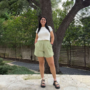 Summer Gingham Shorts - Matcha