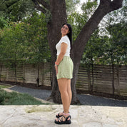 Summer Gingham Shorts - Matcha