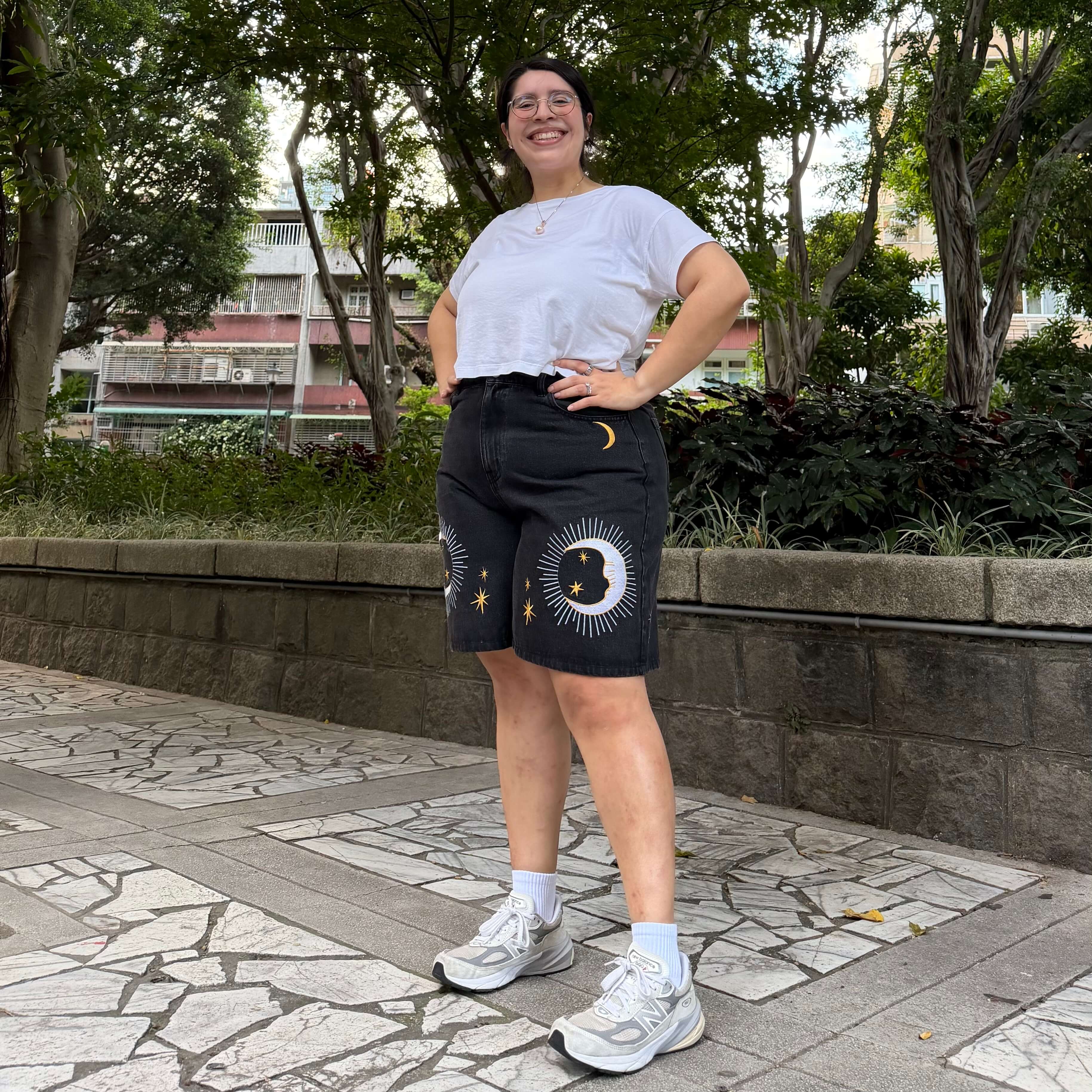 Celestial Denim Shorts - Black *Clearance Sale*