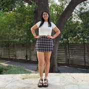 Plaid Mini Skirt - Black/White *Clearance Sale*
