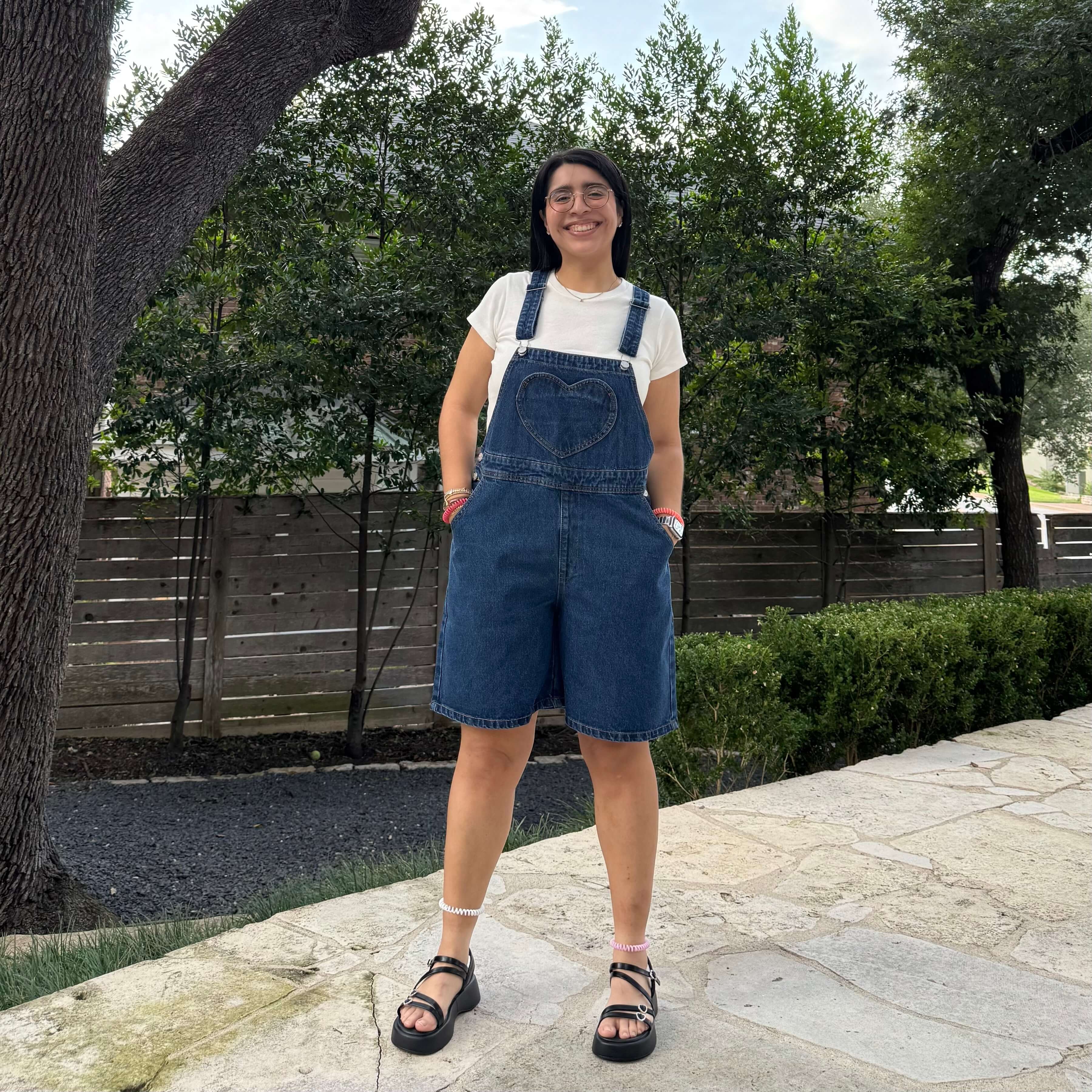 Denim Overall Shorts - Medium Wash *Clearance Sale*