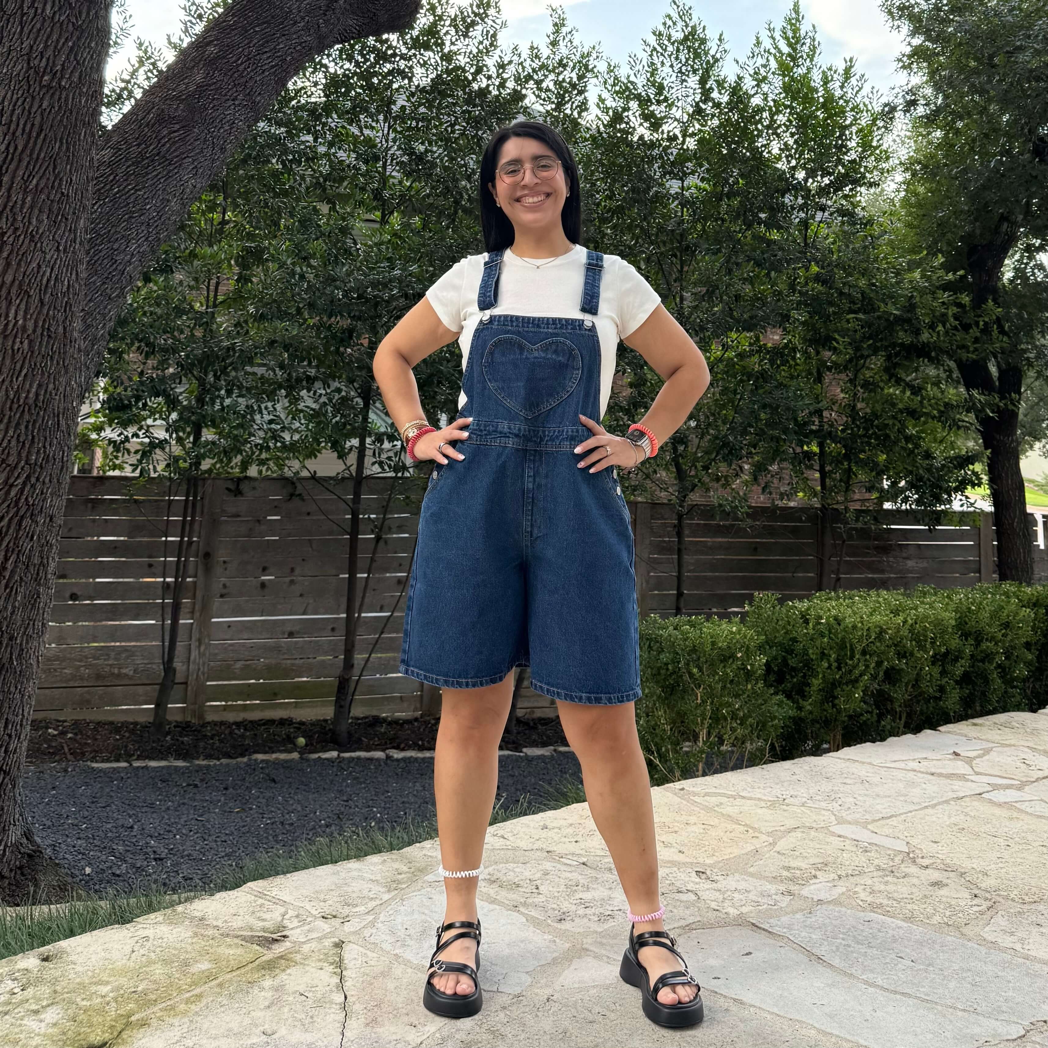 Denim Overall Shorts - Medium Wash *Clearance Sale*