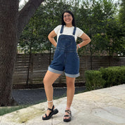 Denim Overall Shorts - Medium Wash *Clearance Sale*