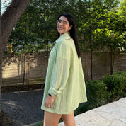 Lightweight Long-Sleeve Button-Up - Celery *Clearance Sale*
