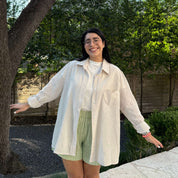 Lightweight Long-Sleeve Button-Up - Beige *Clearance Sale*