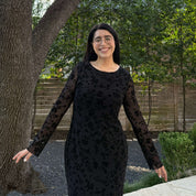 Long-Sleeve Muse Dress - Black Floral