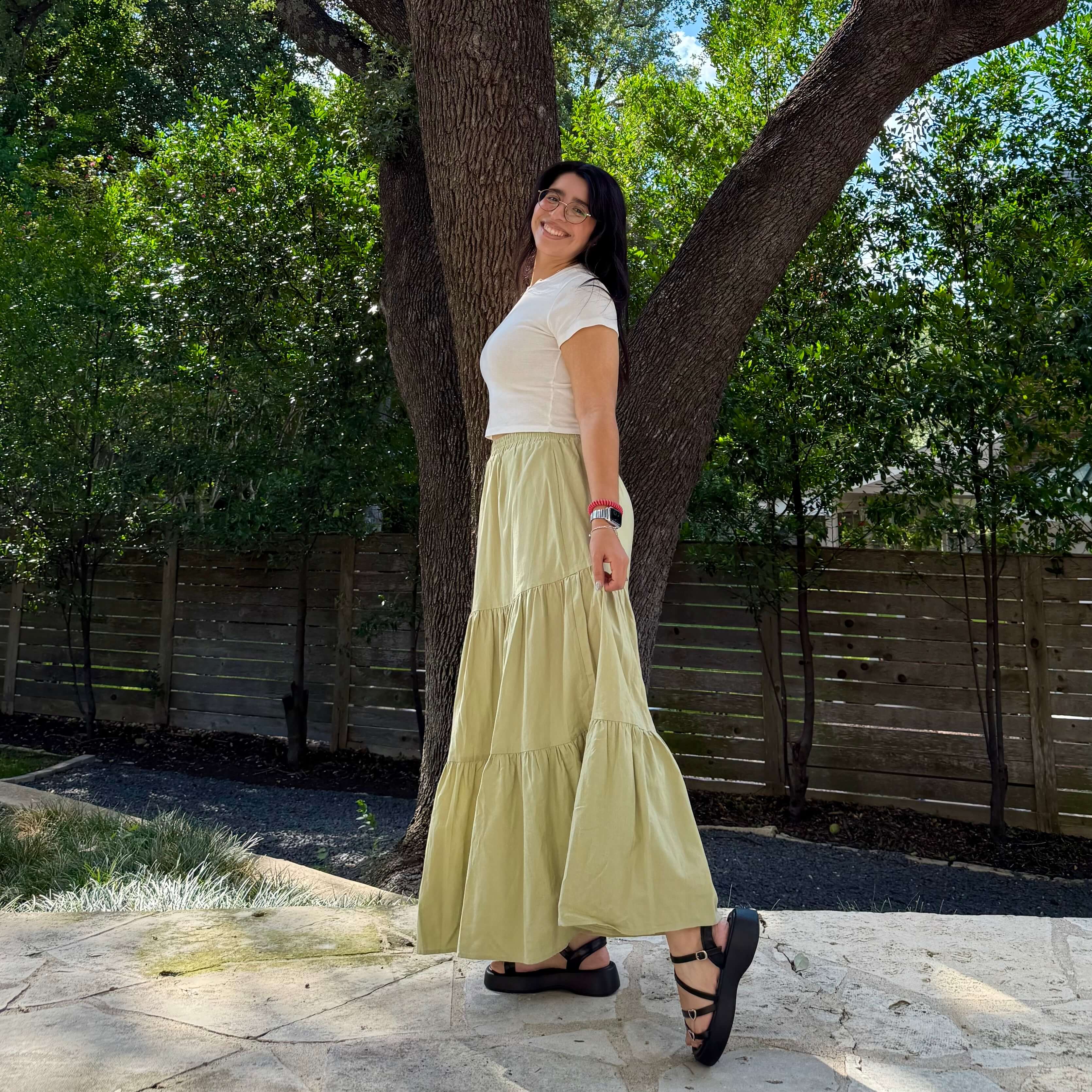 Flowy Long Skirt - Matcha