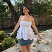 Strapless Tiered Top - Tofu *Clearance Sale*
