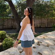 Strapless Tiered Top - Tofu *Clearance Sale*