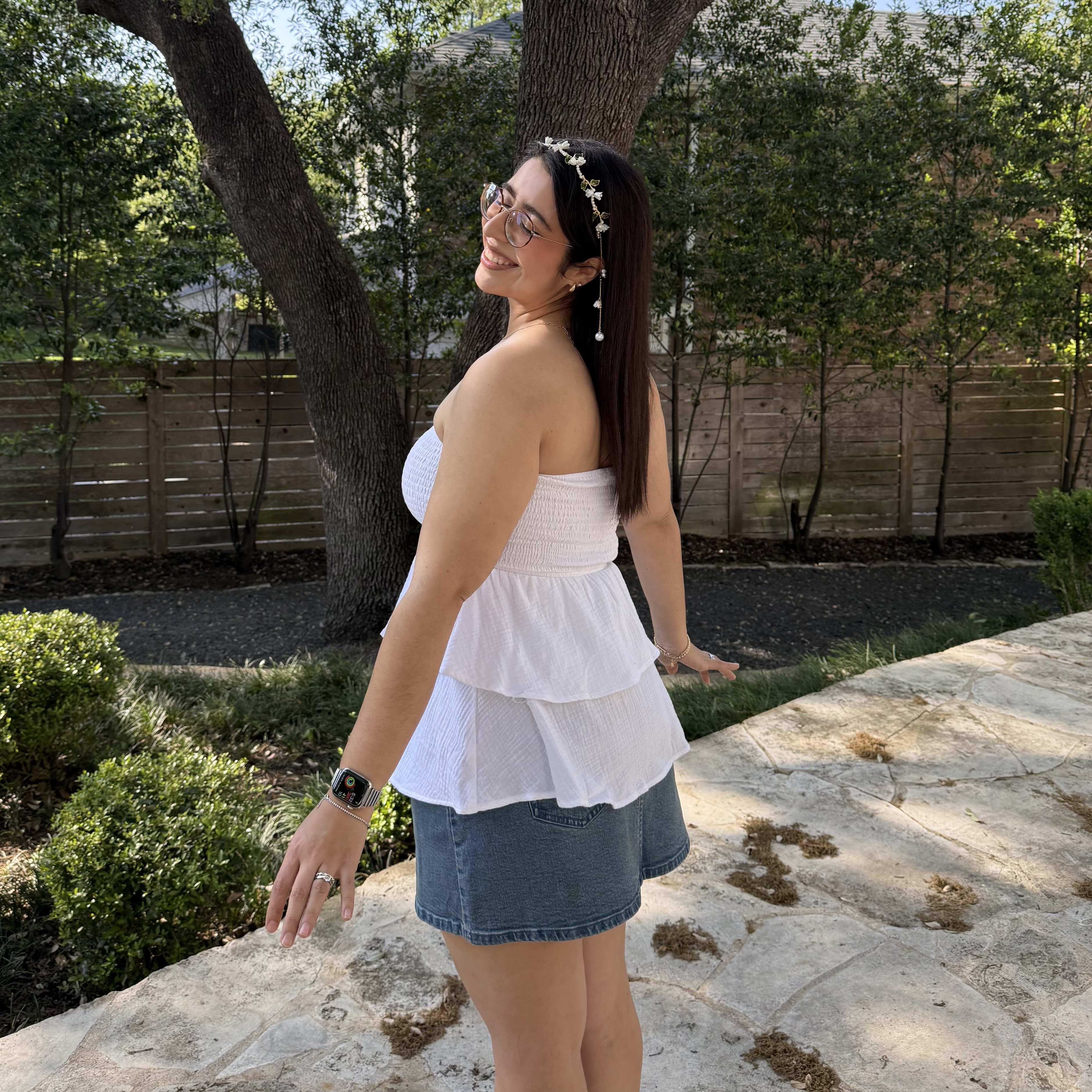 Strapless Tiered Top - Tofu *Clearance Sale*