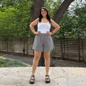 Summer Gingham Shorts - Black *Clearance Sale*