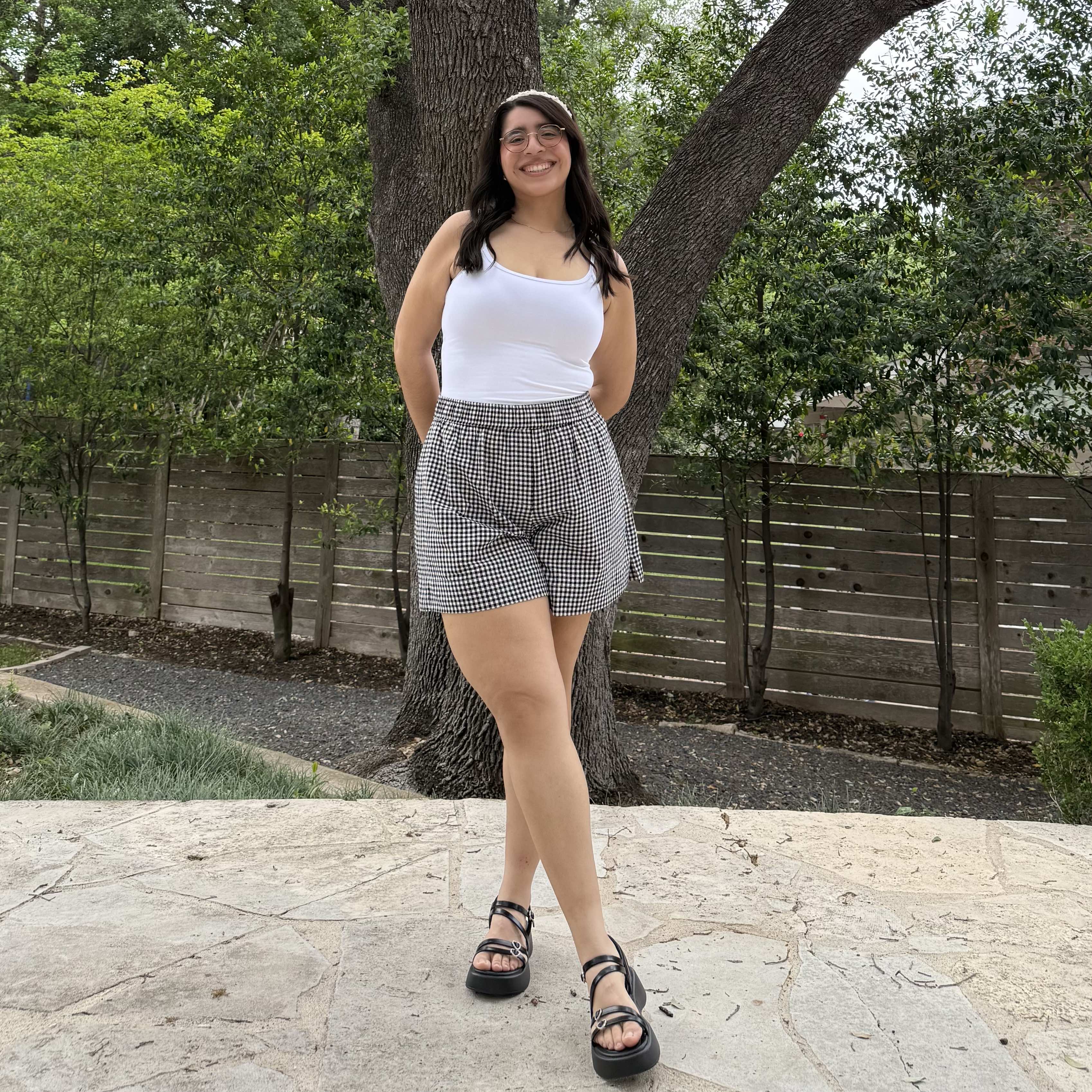 Summer Gingham Shorts - Black *Clearance Sale*