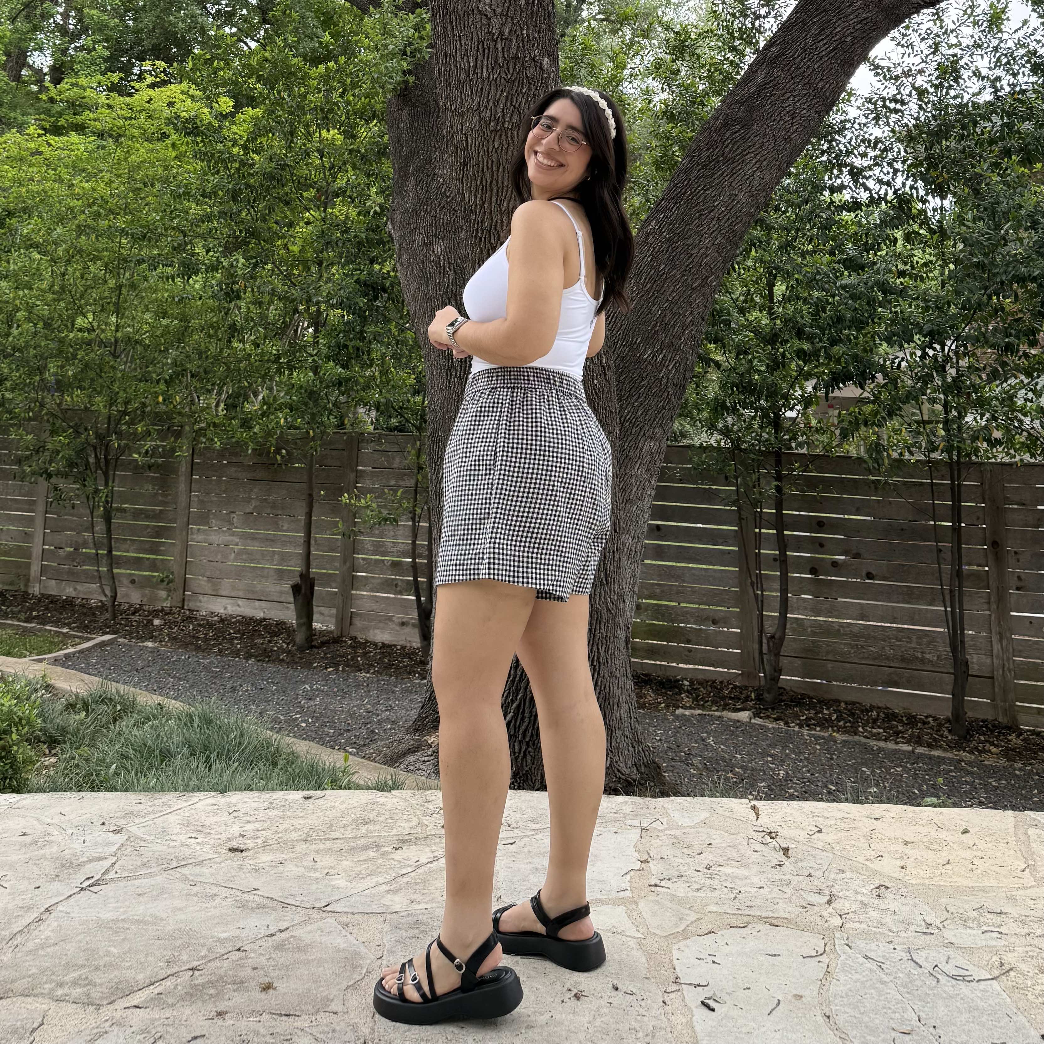 Summer Gingham Shorts - Black *Clearance Sale*