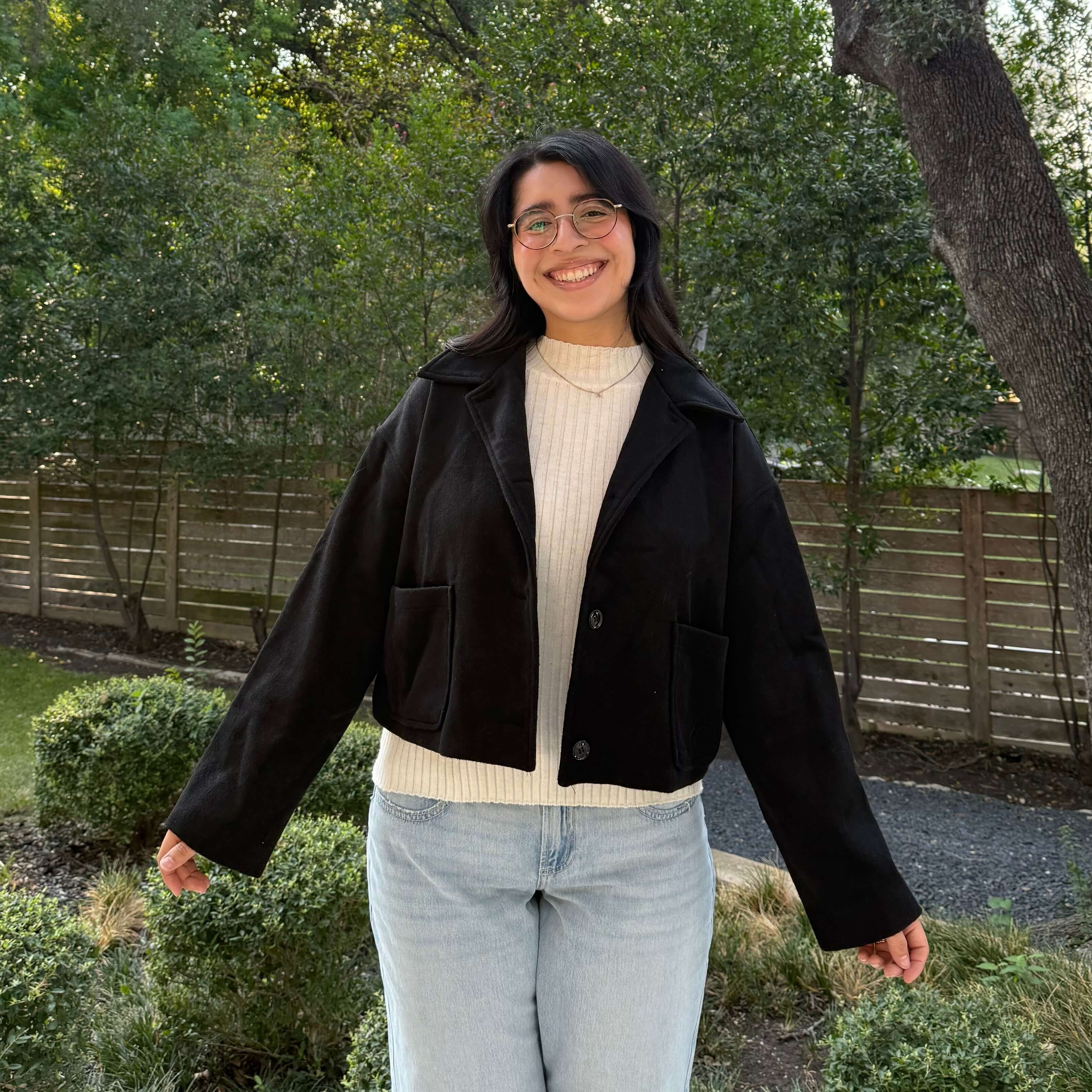 Classic Cropped Jacket - Black