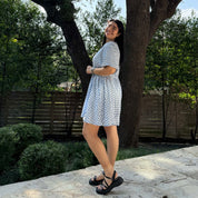 Gingham Dress - Sky