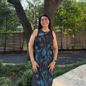 The Flora Dress - Midnight Blue